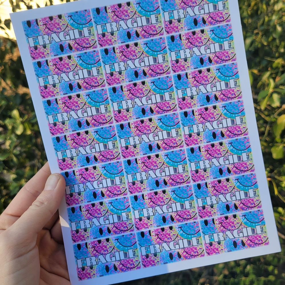 Colorful Smiles Fragile Stickers Sheets (5 SHEETS)